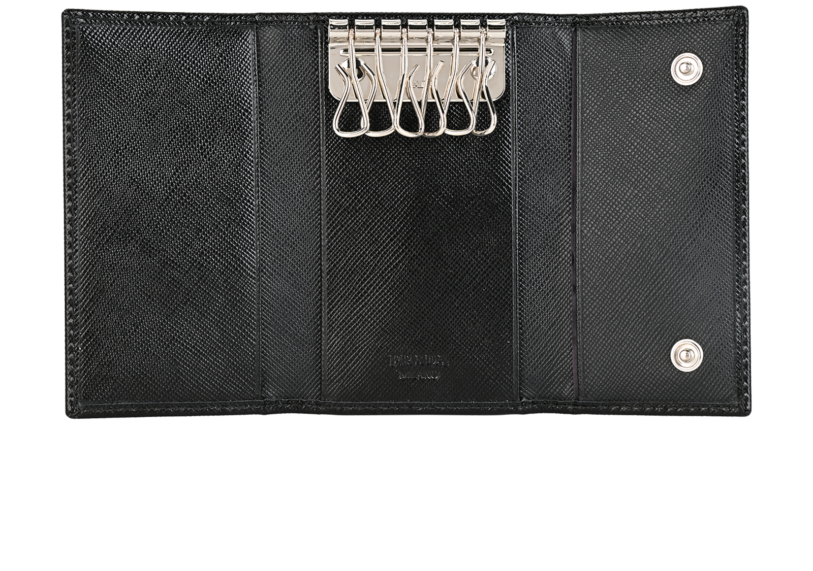 Prada Logo Embossed Key Pouch, &pound;120, Accessories, Black, Leather, Other view